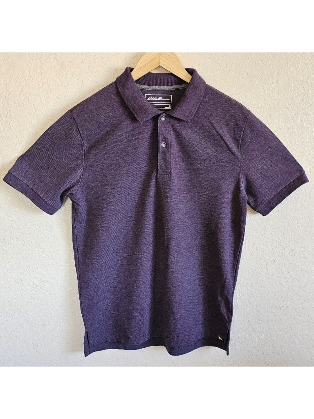 Eddie Bauer Mens M Purple Polo Shirt Cotton Blend Short Sleeve Casual Wear